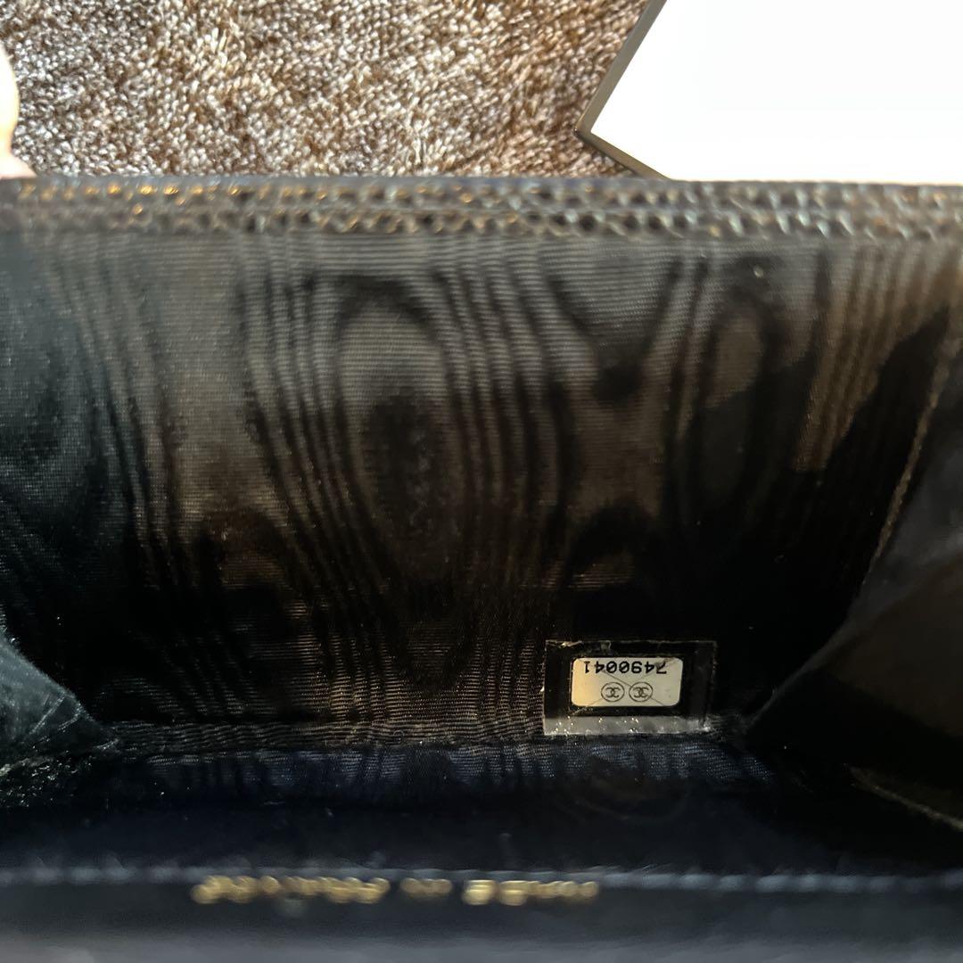 CHANEL ブラック レザー キャビアスキンカードケース 名刺