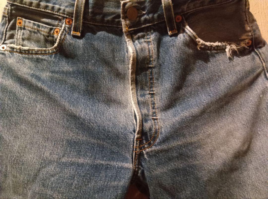 Levi's501 裏ボタン553 サークルR ダメージW30L32