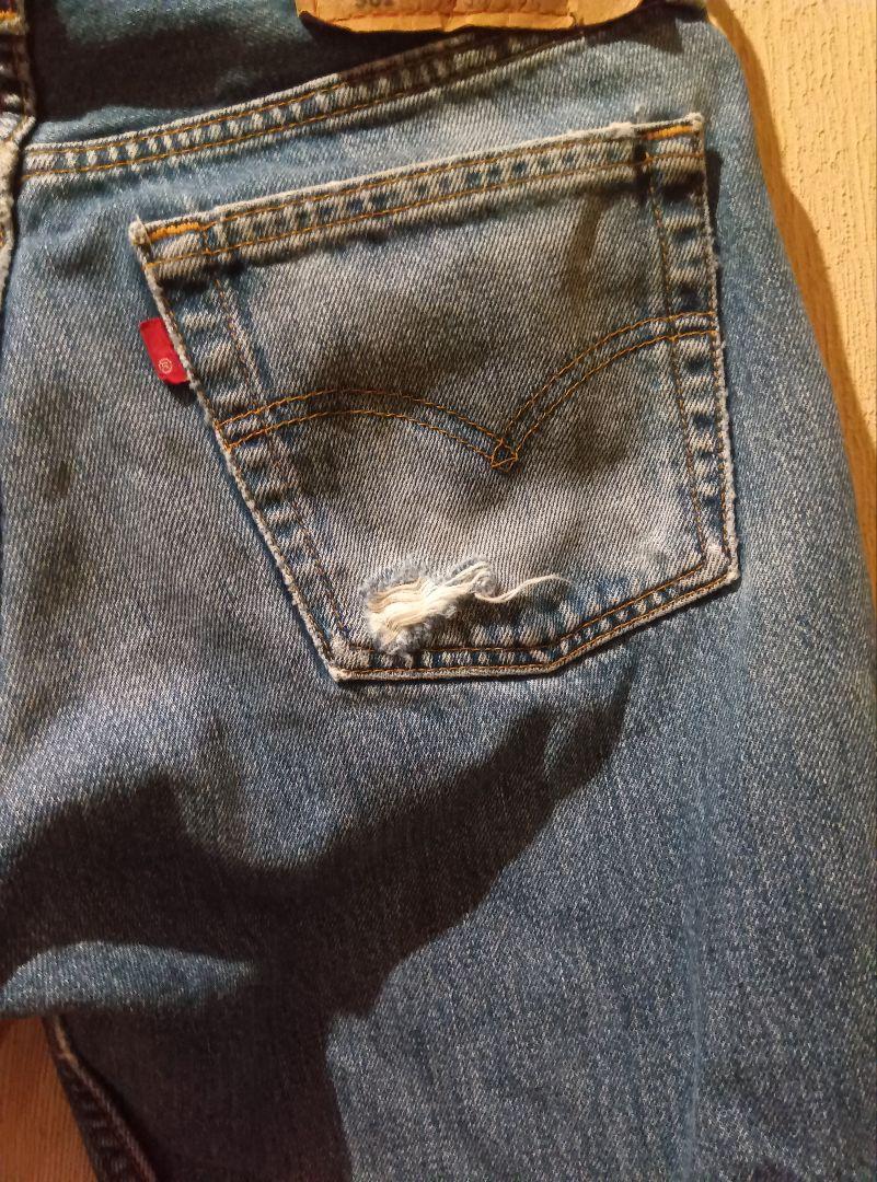 Levi's501 裏ボタン553 サークルR ダメージW30L32