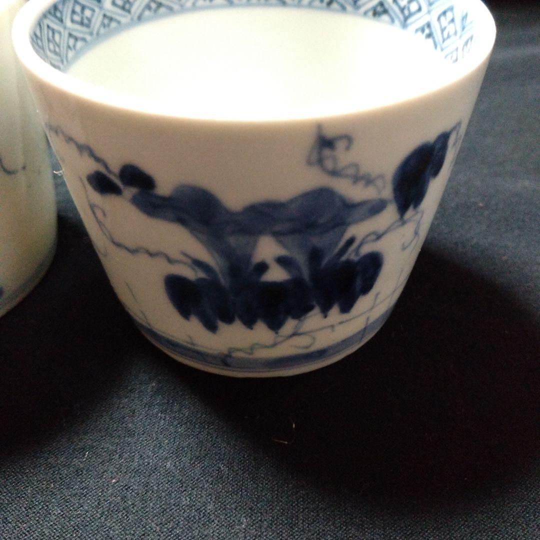 古伊万里朝顔文蕎麦猪口五ケ組