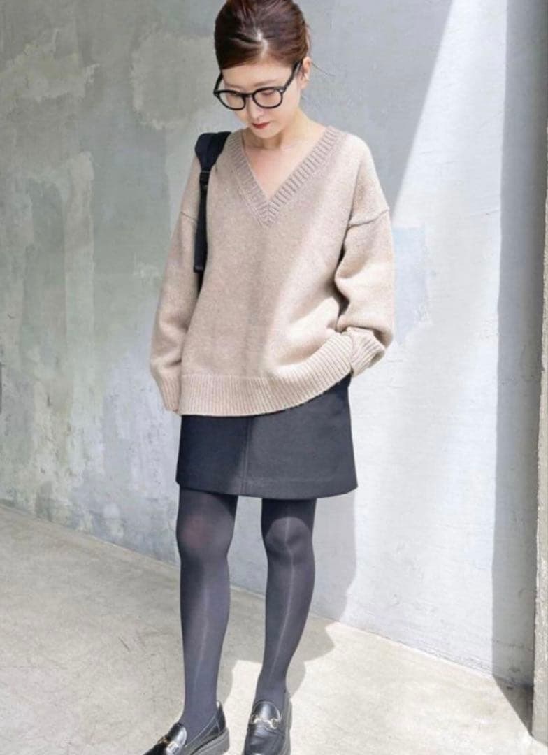 SPICK SPAN スピック&スパンメルトンAラインミニスカートS・Spick and Span