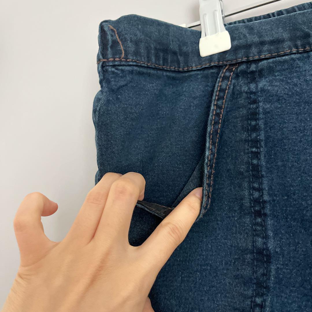 ダークブルーストレートレッグデニムパンツ ダークブルーストレートレッグデニムパンツ - メルカリ