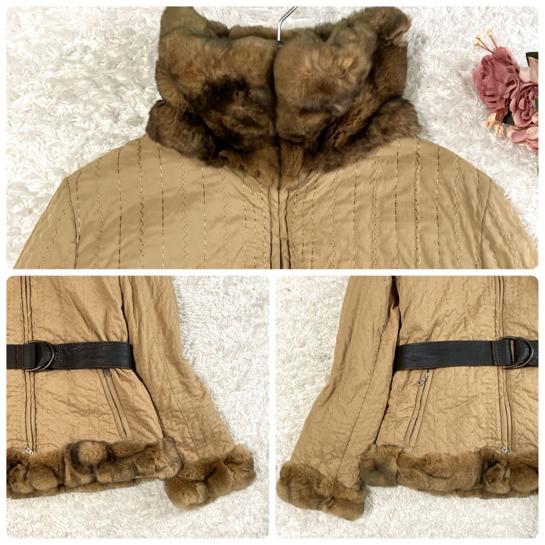 マックスマーラ✨ダウンジャケット レッキスファー キルティング ベルト XL マックスマーラ✨ダウンジャケット レッキスファー キルティング ベルト XL