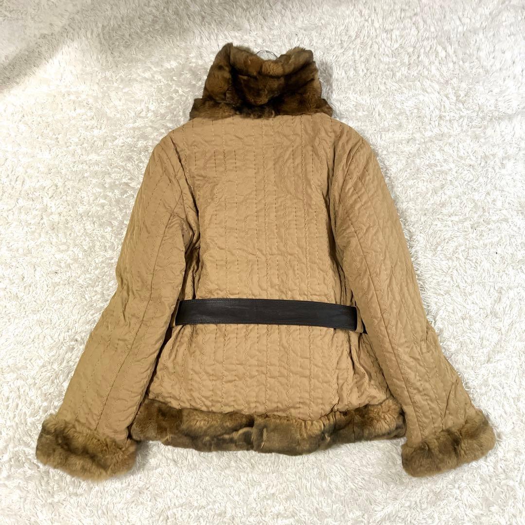 マックスマーラ✨ダウンジャケット レッキスファー キルティング ベルト XL マックスマーラ✨ダウンジャケット レッキスファー キルティング ベルト XL