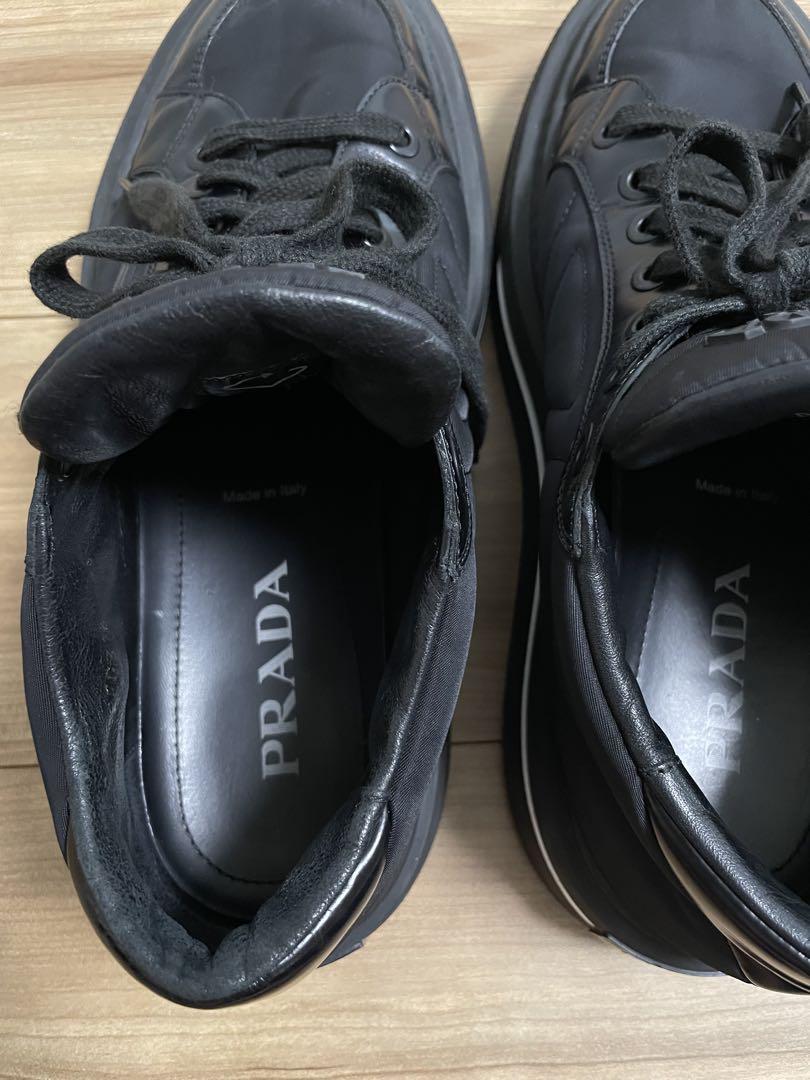 【PRADA】レザーx Re-Nylon ハイトップスニーカー