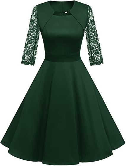 メルカリ 結婚式 7分袖 Aラインスイングワンピース グリーン L A0015 ひざ丈ワンピース 1 980 中古や未使用のフリマ