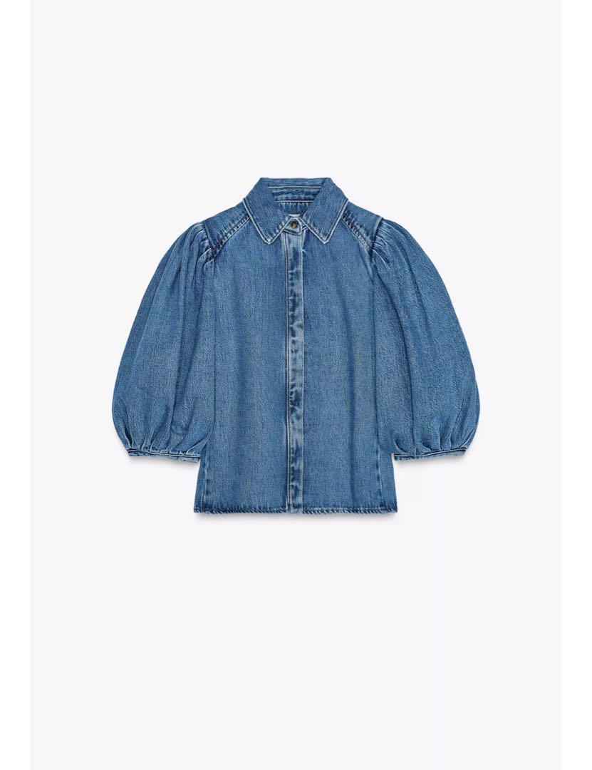 ZARA 七分丈パフスリープブラウス