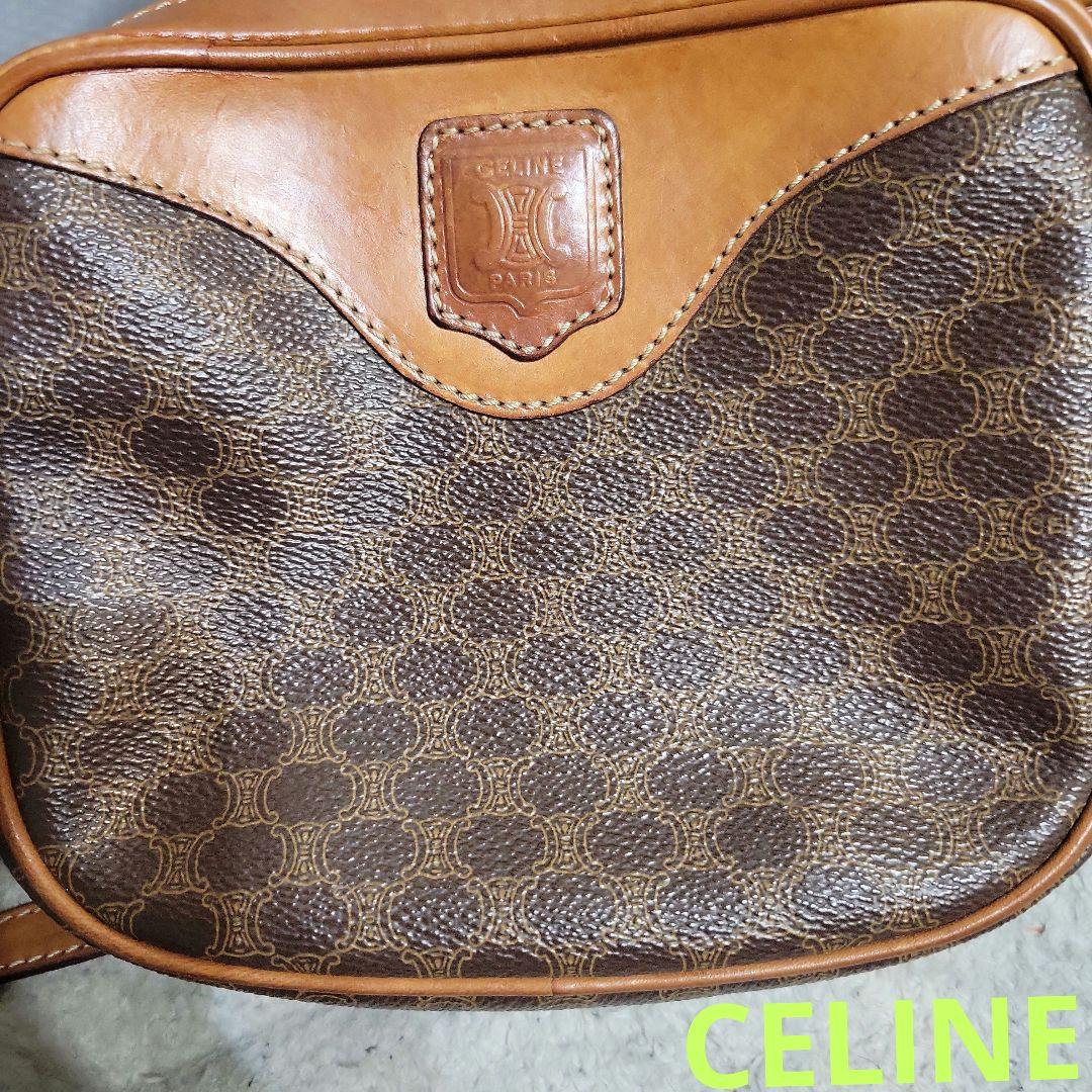 CELINE セリーヌ レザーショルダーバッグ マカダム