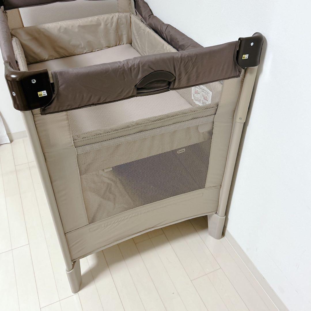 美品 ココネルエアー ココアブラウン Aprica ベビーベッド アップリカ 美品 ココネルエアー ココアブラウン Aprica ベビーベッド アップリカ