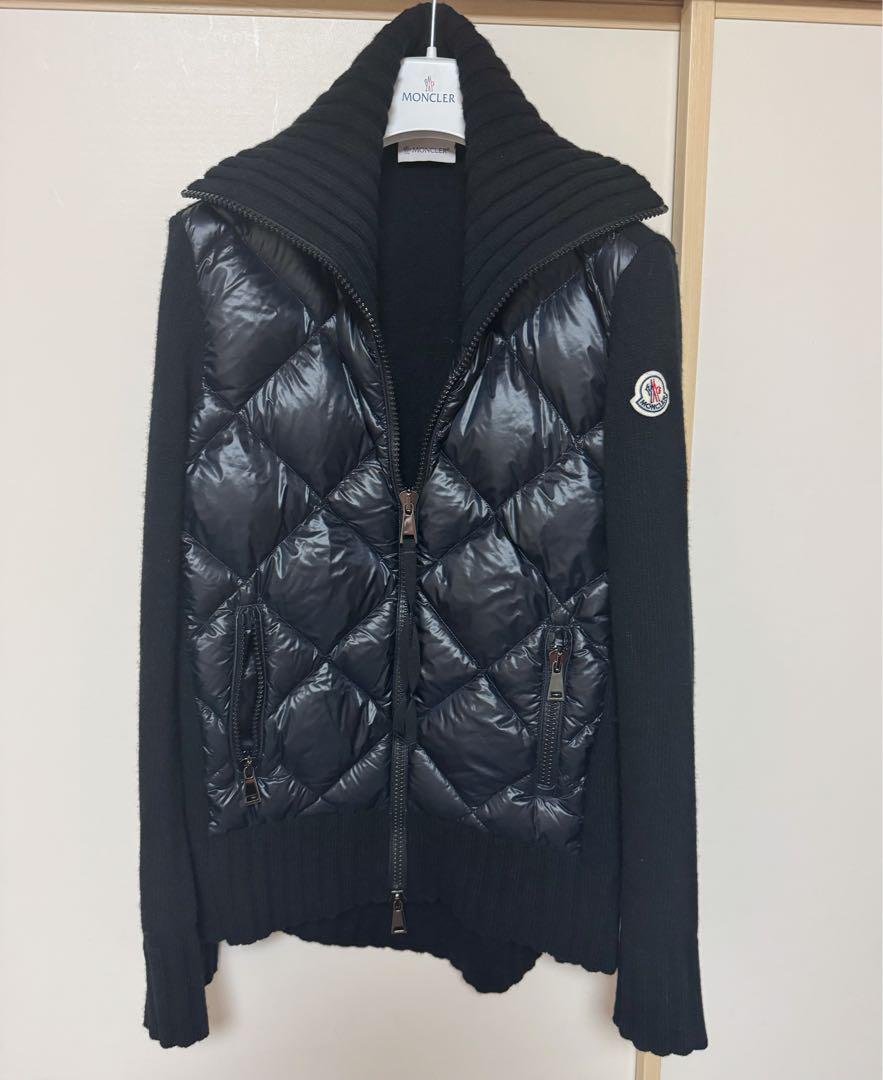 【美品】 MONCLER モンクレール ニット切替 ダウンカーディガンS