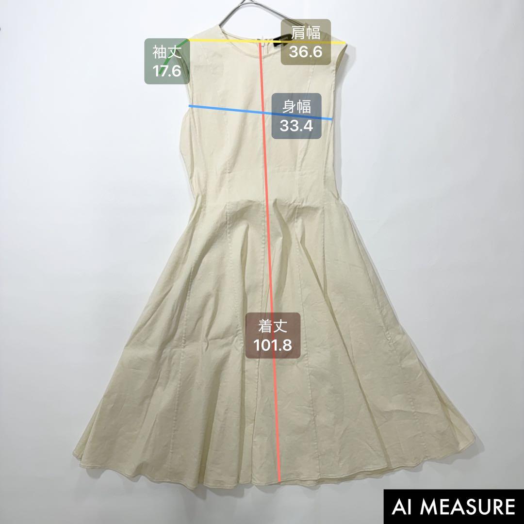 【美品】theory セオリー ノースリーブ フレア ワンピース ベージュ