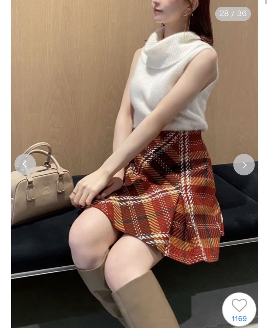 スナイデル ミニスカート 赤チェック snidel 2024AW