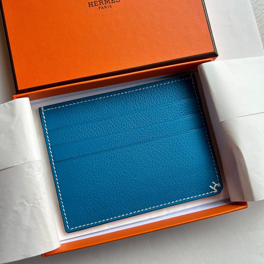 【新品未使用⭐️2024年12月購入】エルメスアッシュセリエカードケースブルー