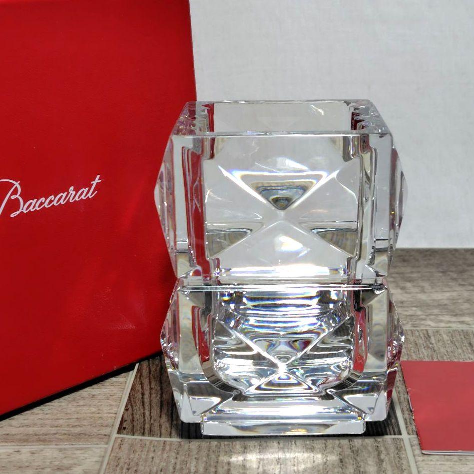 ★美品★バカラ　ルクソール　ペンホルダー　フラワーベース　ロゴ入り ☆美品☆バカラ ルクソール ペンホルダー フラワーベース ロゴ入り