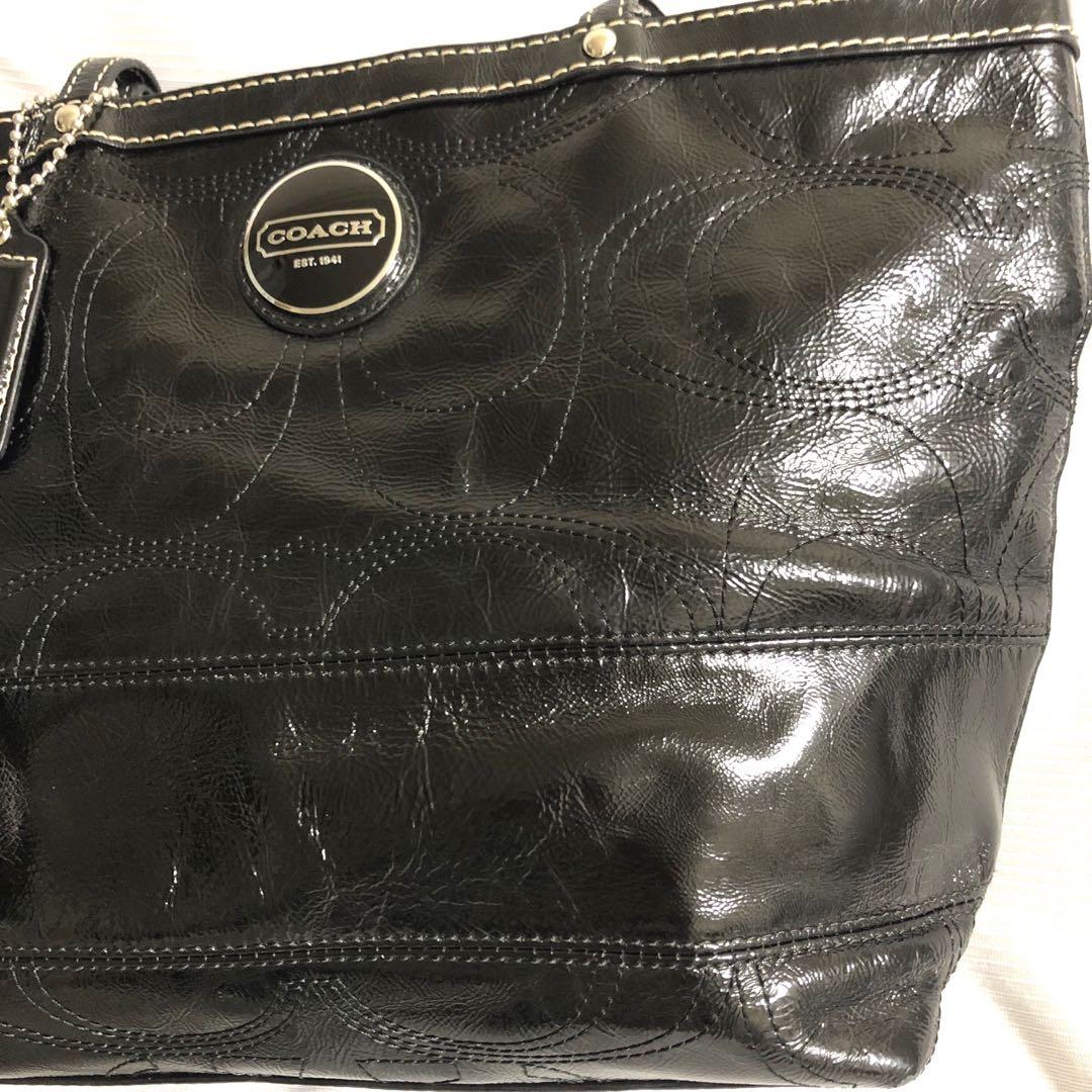 コーチ COACH レザートートバッグ パテントレザー ハンドバッグ コーチ COACH レザートートバッグ パテントレザー ハンドバッグ