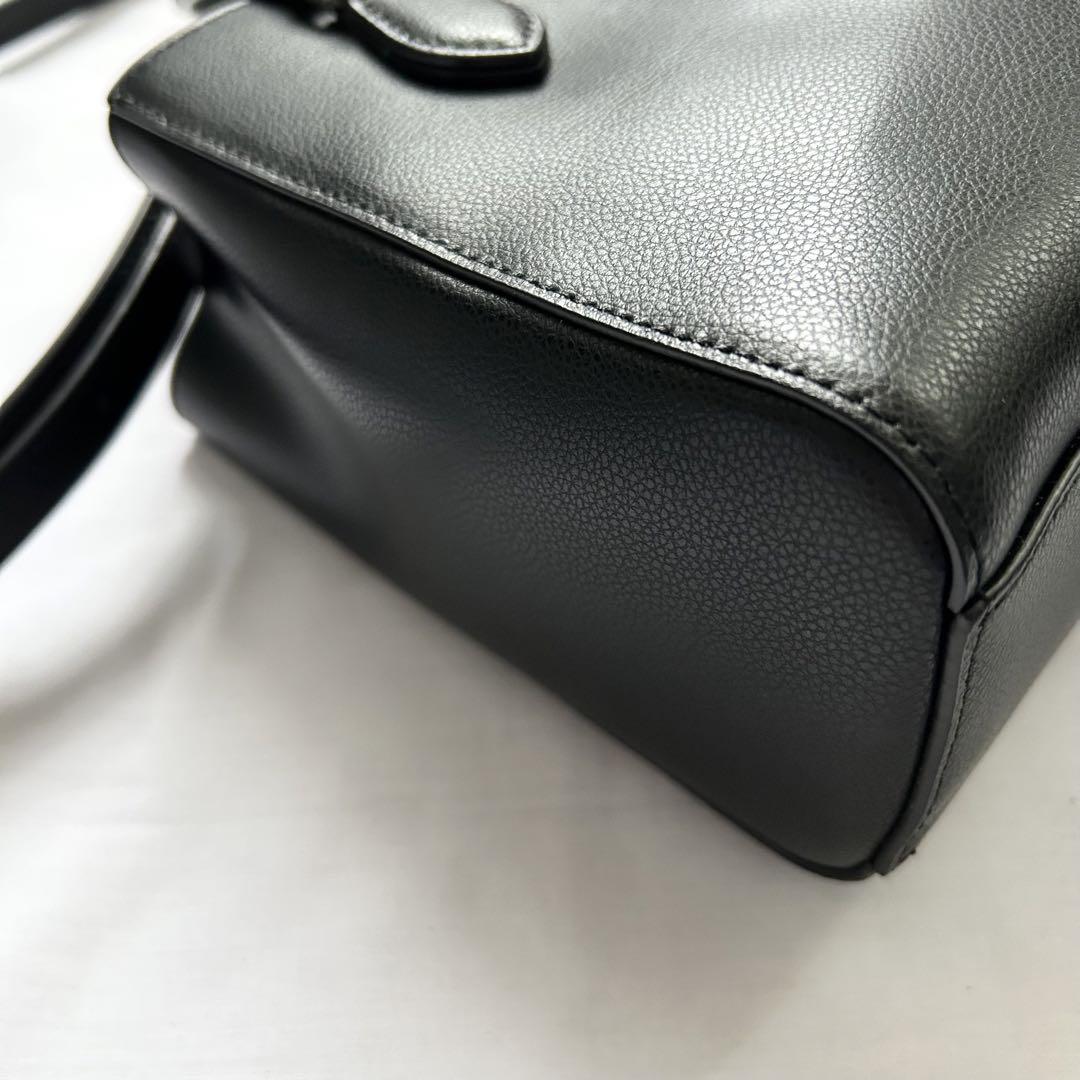 □極美品□2way アニエスベー ショルダーバッグ 黒 本革 現行 メタル