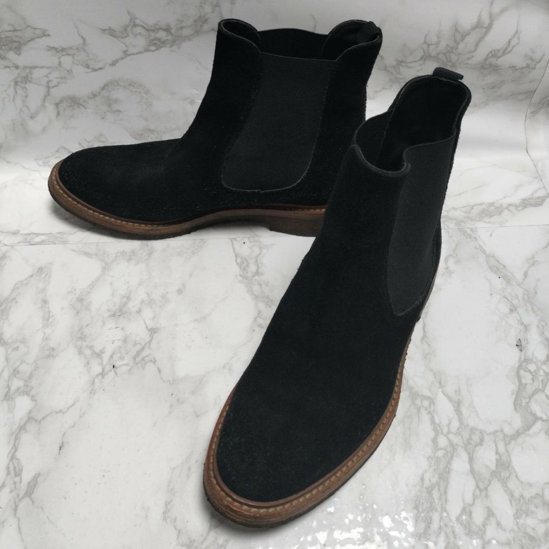 ファビオルスコーニ サイドゴア スエード ショート ブーツ 24cm ブラック