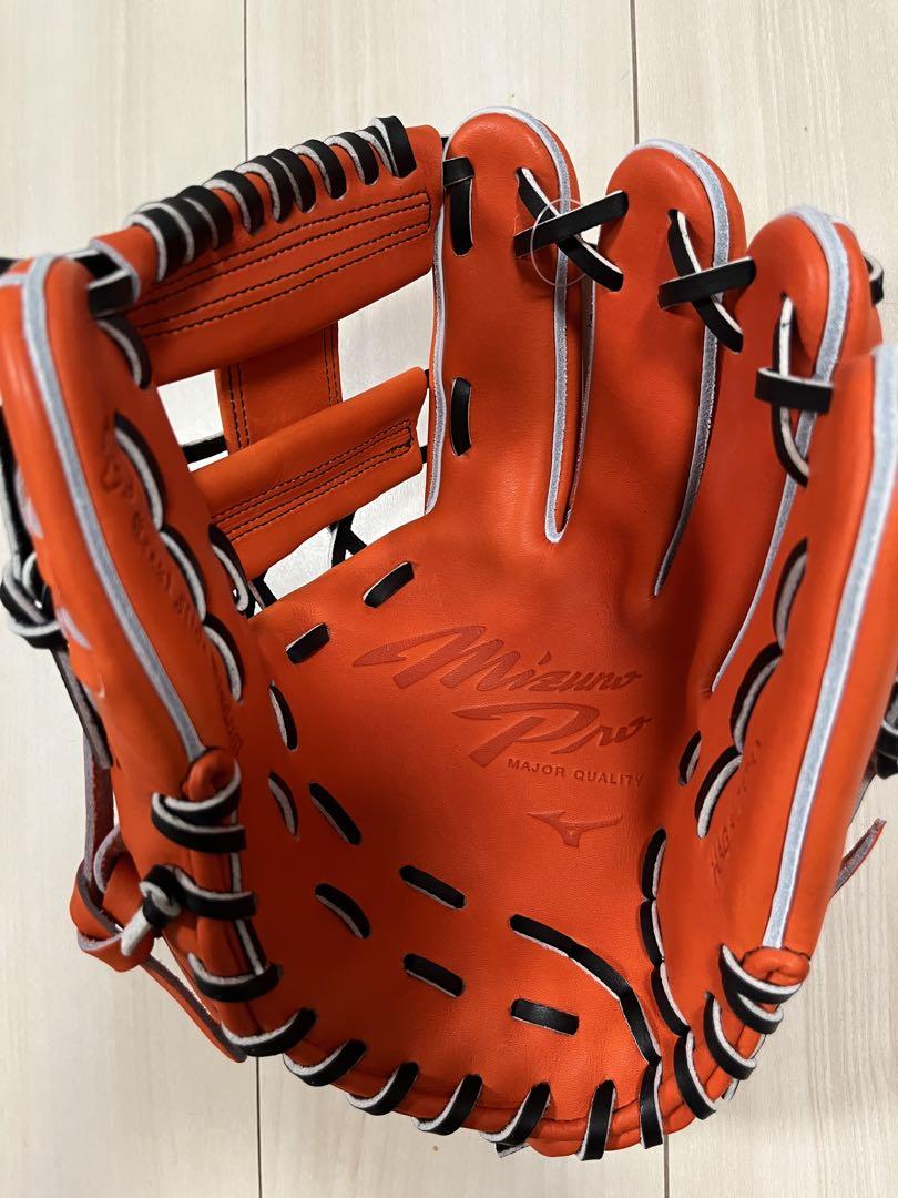 ミズノプロ 硬式グローブ 右投げ用スプレンディドオレンジ