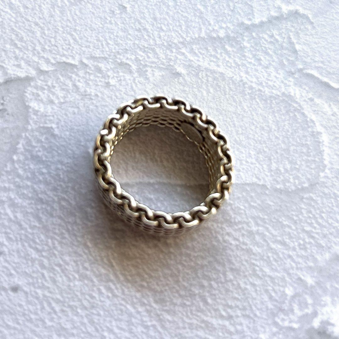 【美品】TIFFANY サマセット メッシュ リング シルバー925 約13号