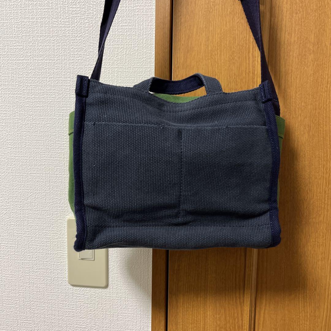 genten ゲンテン ジャルディキャンバス ショルダーバッグ 紺 緑 genten ゲンテン ジャルディキャンバス ショルダーバッグ 紺 緑
