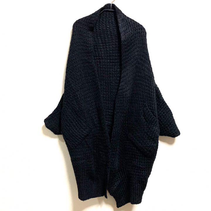 【美品】T・H COMPANY ニットカーディガン 黒 ブラック 羽織り