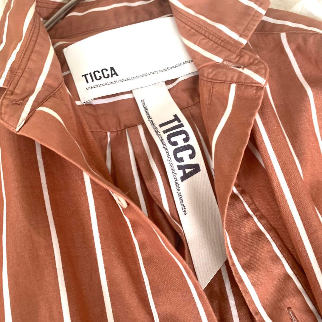 TICCA ティッカ 3.2万ストライプシャツワンピース コットン TICCA ティッカ 3.2万ストライプシャツワンピース コットン