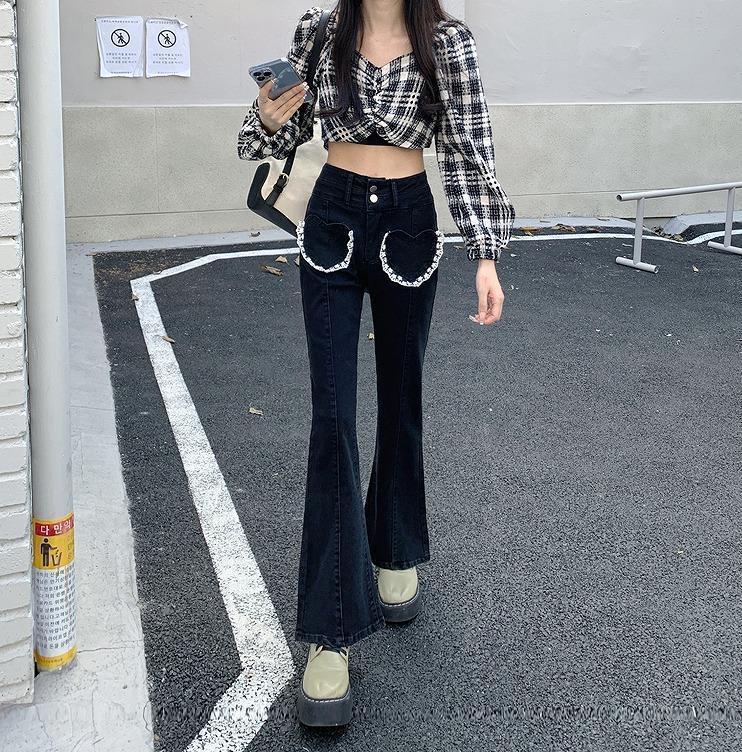 大きいサイズ レディース デニム　パンツ　ハート　新品