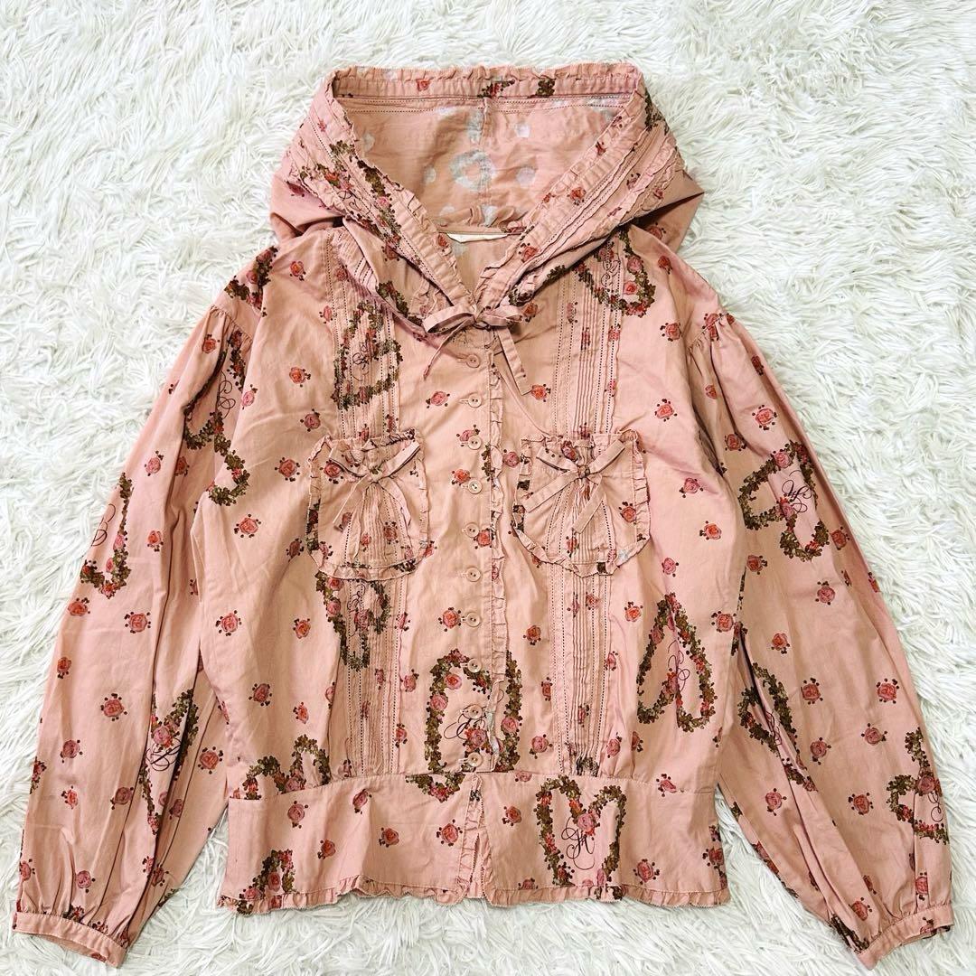 PINK HOUSE ピンクハウス リースハート ローズハート フード付き