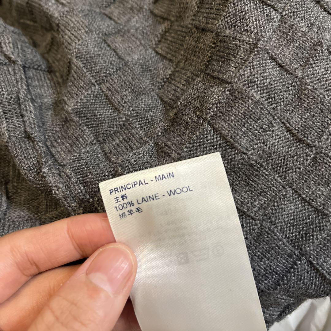 Louis Vuitton グレー チェック柄 カーディガン　ＸＬ　メンズ