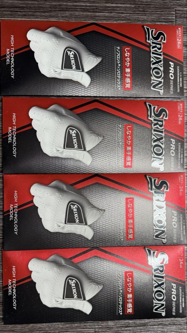 Srixon PRO SERIES ゴルフ グローブ ホワイト　24cm 4枚