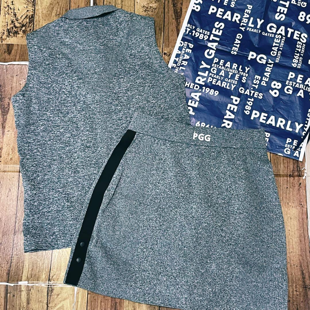 驚きの安さ 美品 パーリーゲイツ セットアップ 0 ノースリーブ スカート レディースウェア