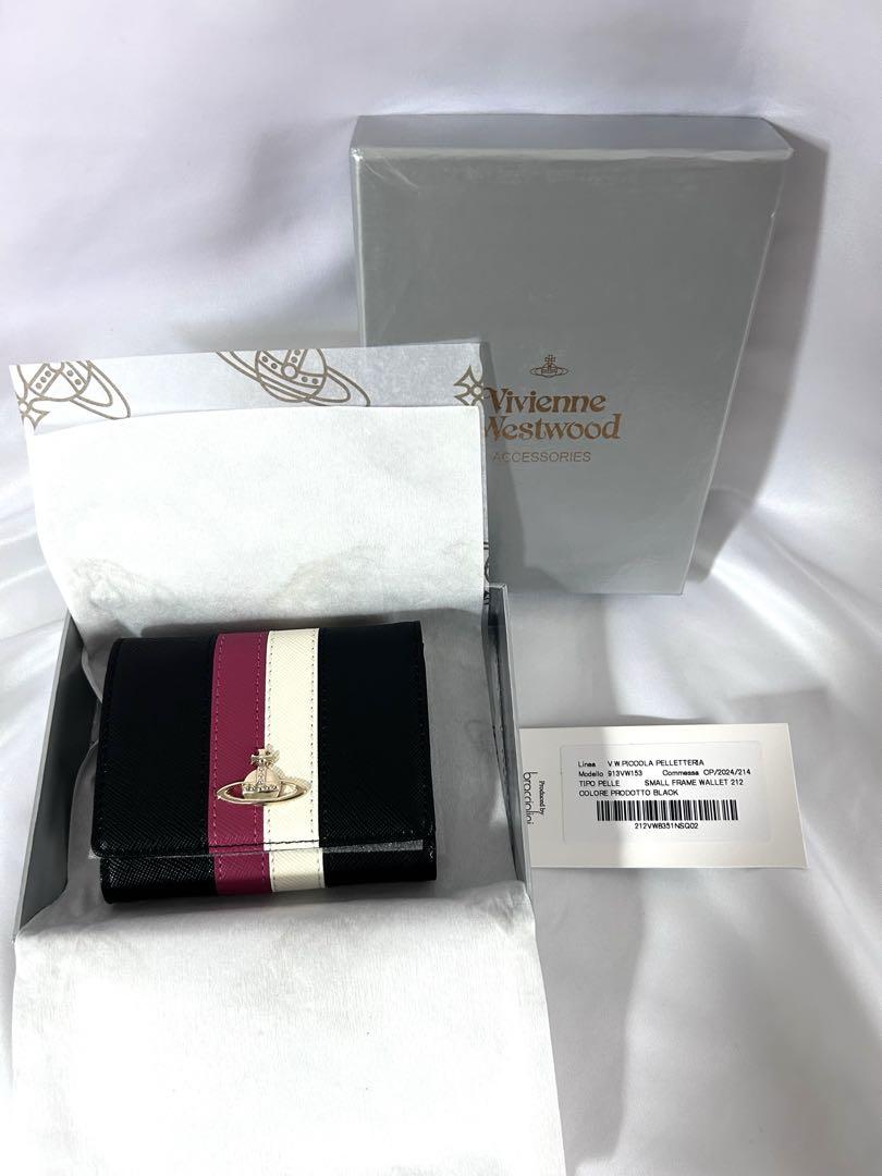 【希望者のみラッピング無料】 三つ折り財布 Westwood Vivienne 黒/白/赤 メルカリ - ストライプ 小物