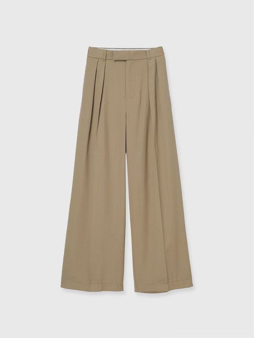 ベーシックタックワイドパンツ anuans ベーシックタックワイドパンツ anuans