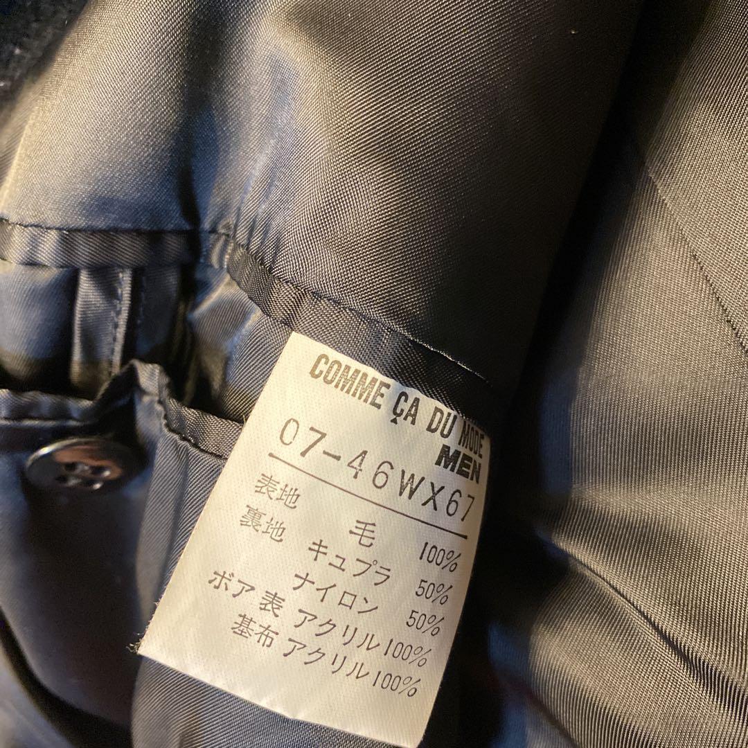 COMME CA DU MODE 日本製ブラック チェスターワイドウールコート