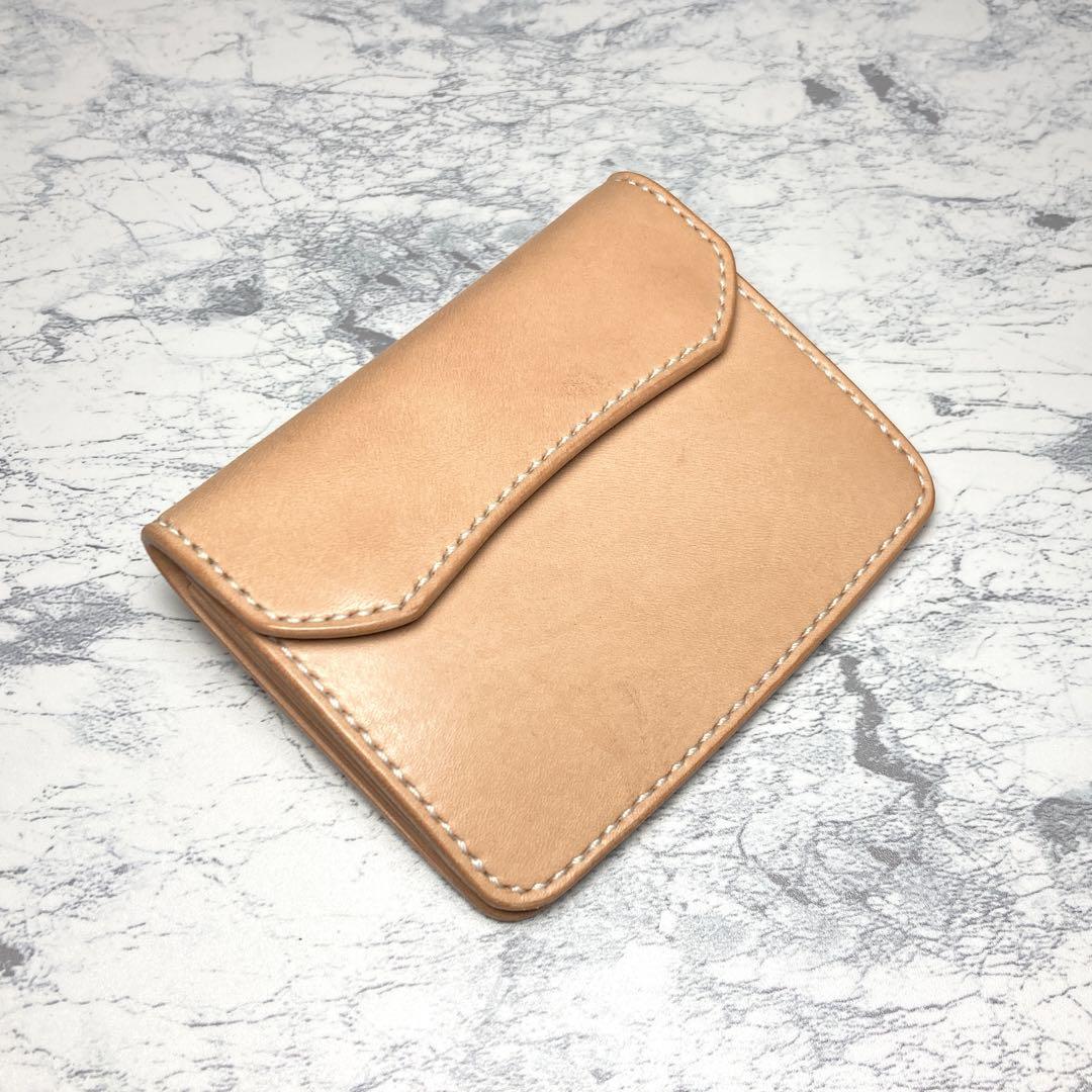 本革総手縫い 二つ折り財布 / レザー ギャルソンウォレット