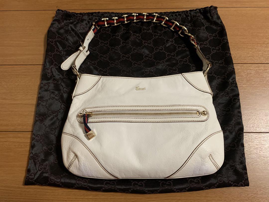 グッチ ハンドバッグ バッグ 白 ホワイト チェーン シェリーライン GUCCI