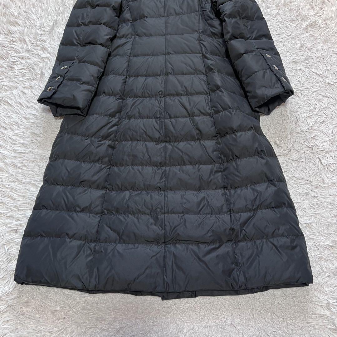 美品 ハナエモリ 42サイズ ロングダウンコート ブラック 大きい