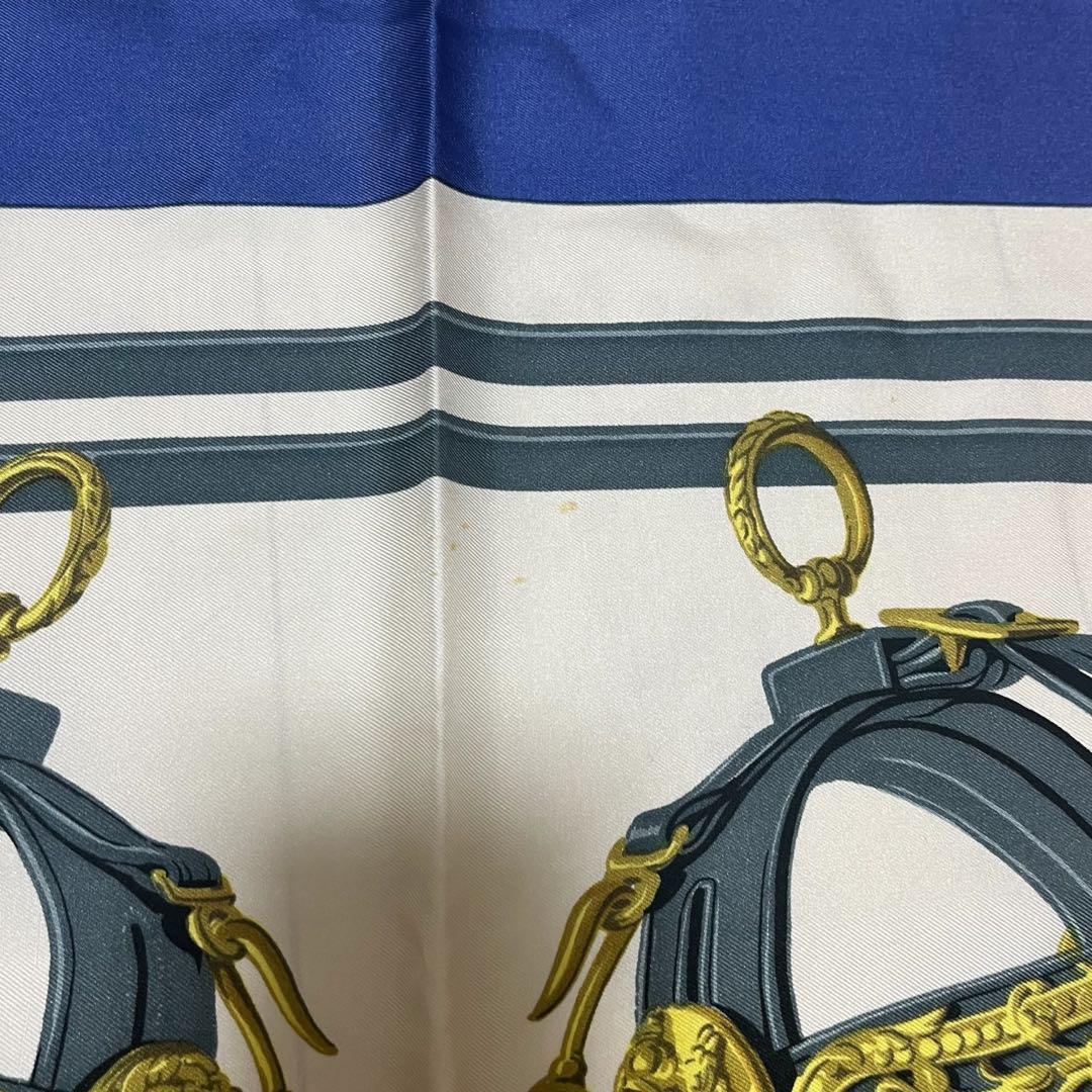HERMES エルメス カレ90 ブリッド・ドゥ・ガラ ブルー シルク