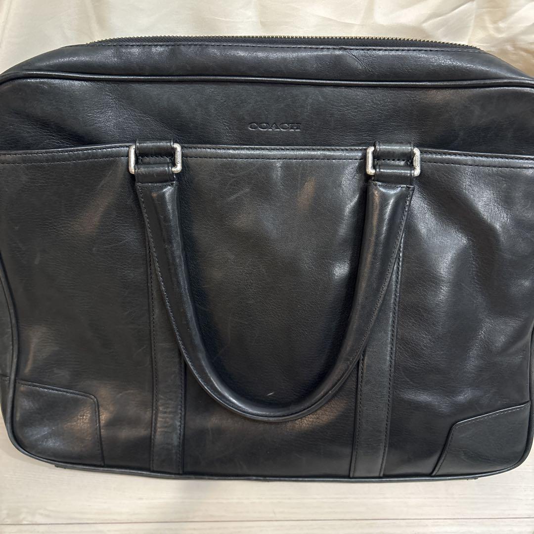 COACH ブラックレザー ビジネスバッグ バッグ