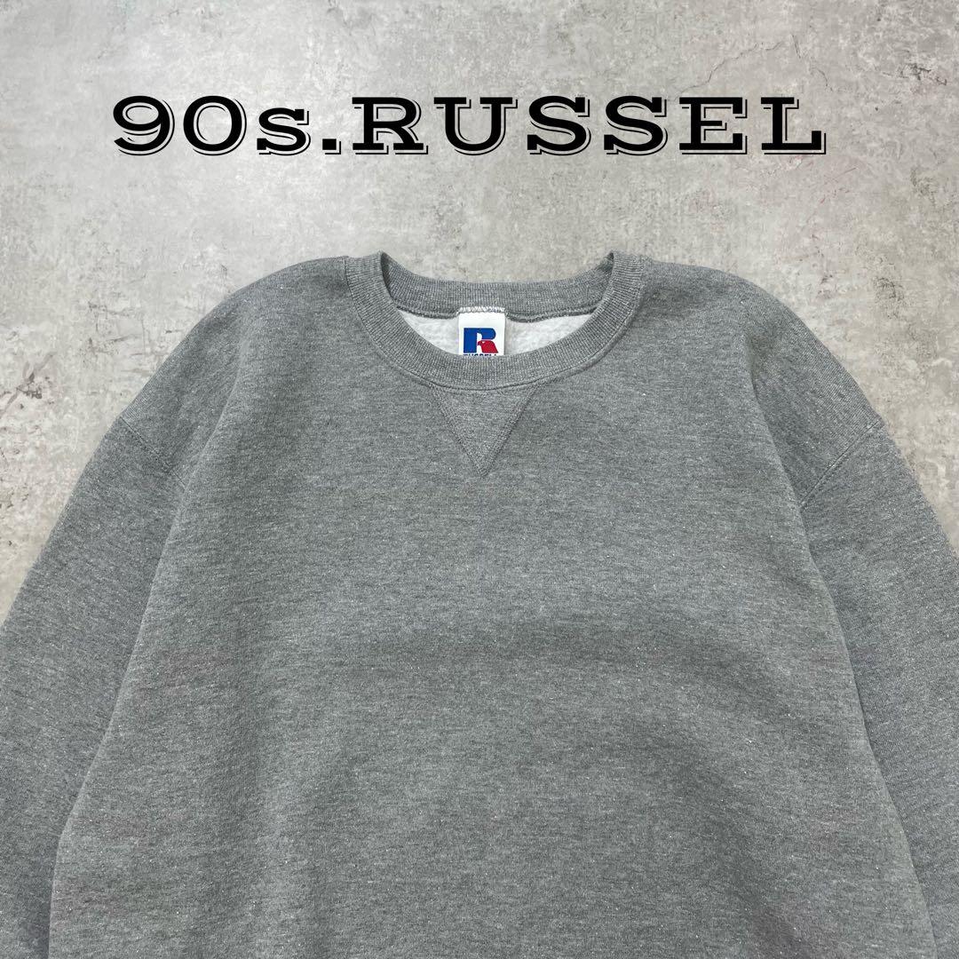 【SW019】90s USA製 ラッセル スウェット トレーナー グレー M