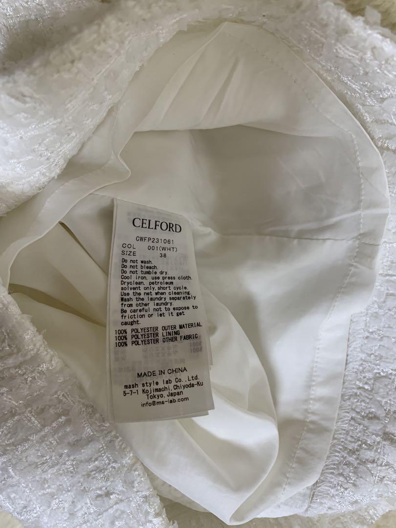 セルフォード　CELFORD ホワイト ツイード ハーフパンツ38美品