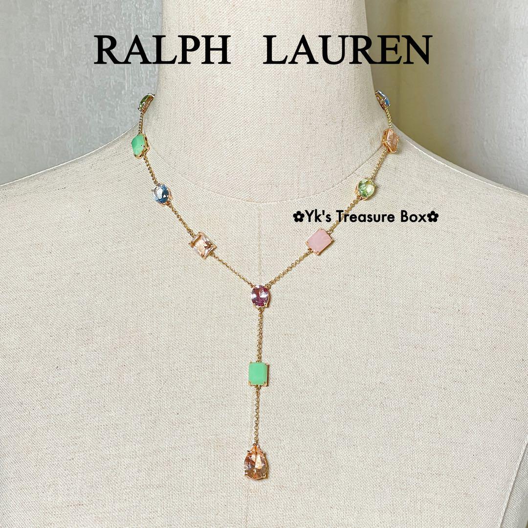 B663/RALPH LAUREN/カラフル クリスタルY字 ネックレス - メルカリ
