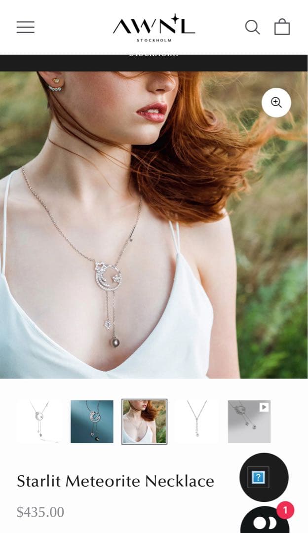【付属品あり】AWNL 星空の隕石ネックレス シルバー 【付属品あり】AWNL 星空の隕石ネックレス シルバー