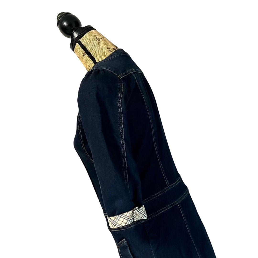 美品】【M】BURBERRY BLUE LABEL デニムワンピース 金ボタン