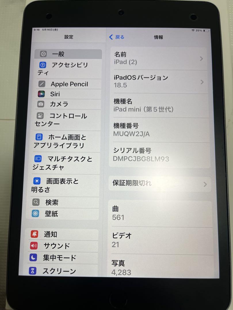 iPad mini5 64G スペースグレー　Wi-Fiモデル【オマケ付き】