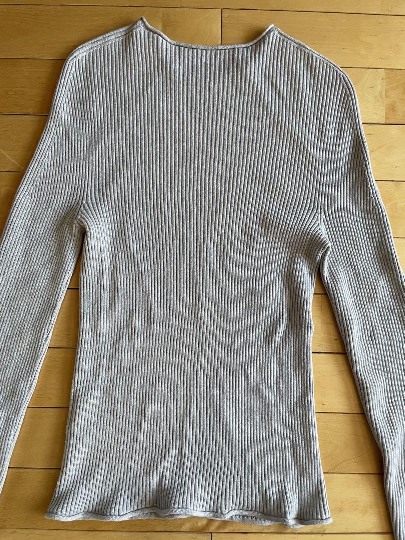 ザニューハウス　コットンカシミアロングスリーブニット　グレー
