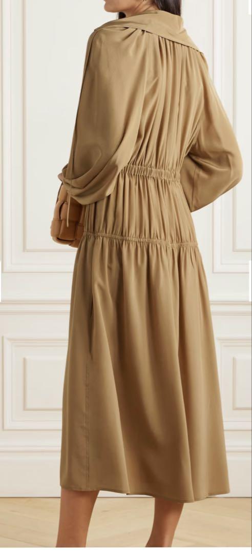 タイムセール【美品】JOSEPH シルククレープ ミディ丈ワンピース　36