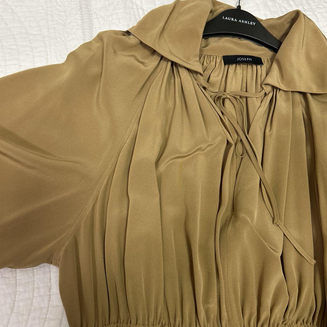タイムセール【美品】JOSEPH シルククレープ ミディ丈ワンピース　36