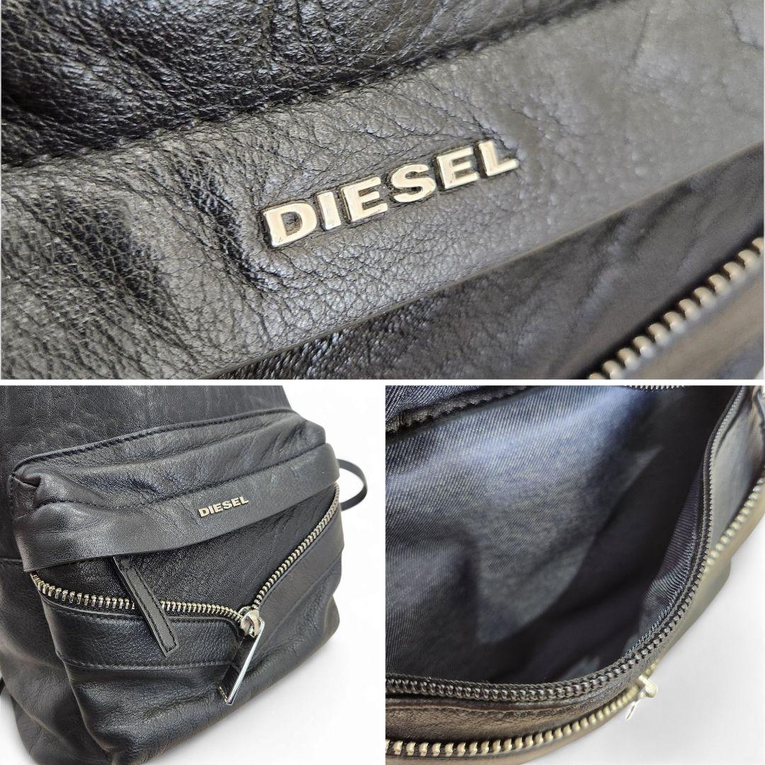 DIESEL リュック ブラック レザー Y2K Archive フロントジップ