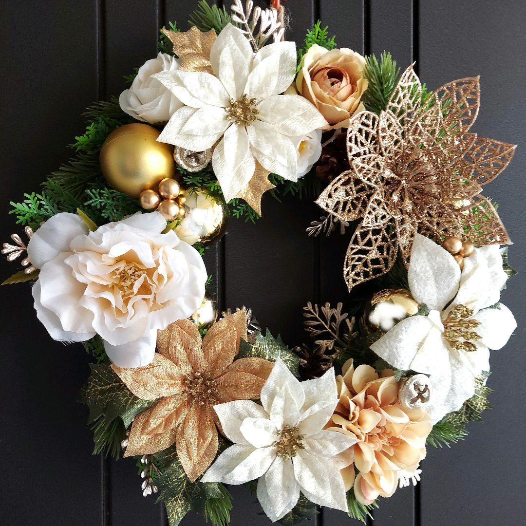【専用】フラワーリース 晩秋8 大人華やかなクリスマス クリスマスリース 玄関